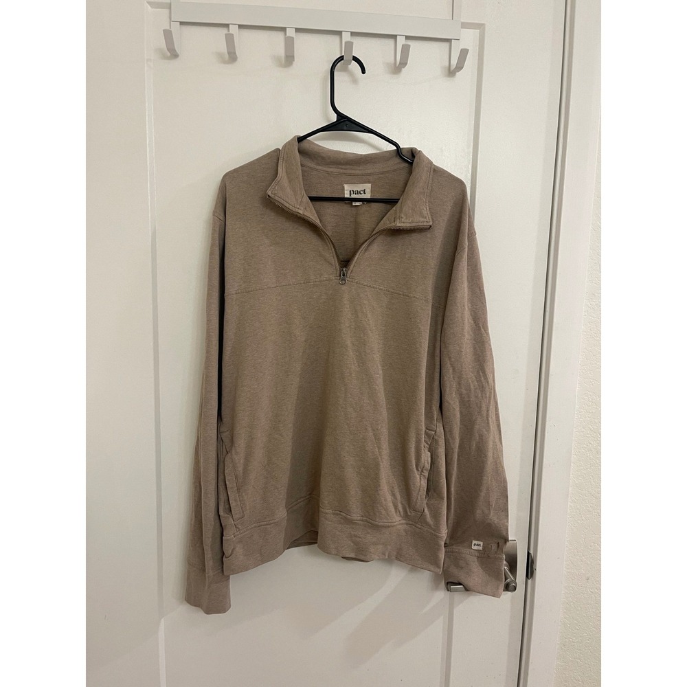 Pact‎ Organic Cotton Men's Quarter Zip Pullover Minimalist Granola